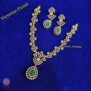 Green Stone Victorian Necklace